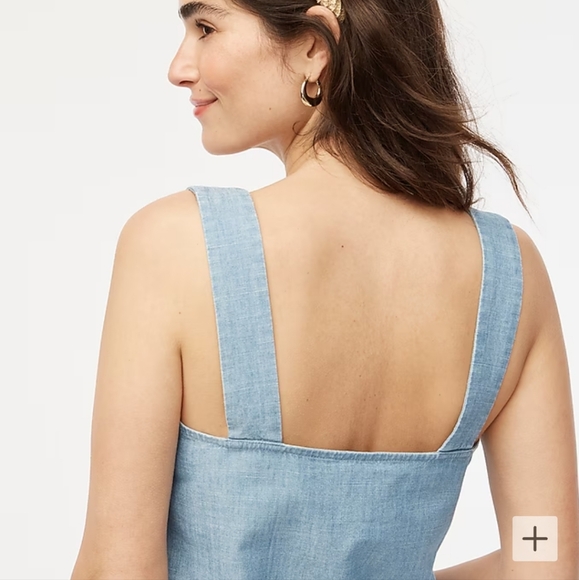 NWT J Crew Chambray squareneck tank top Size XXS - Picture 3 of 7